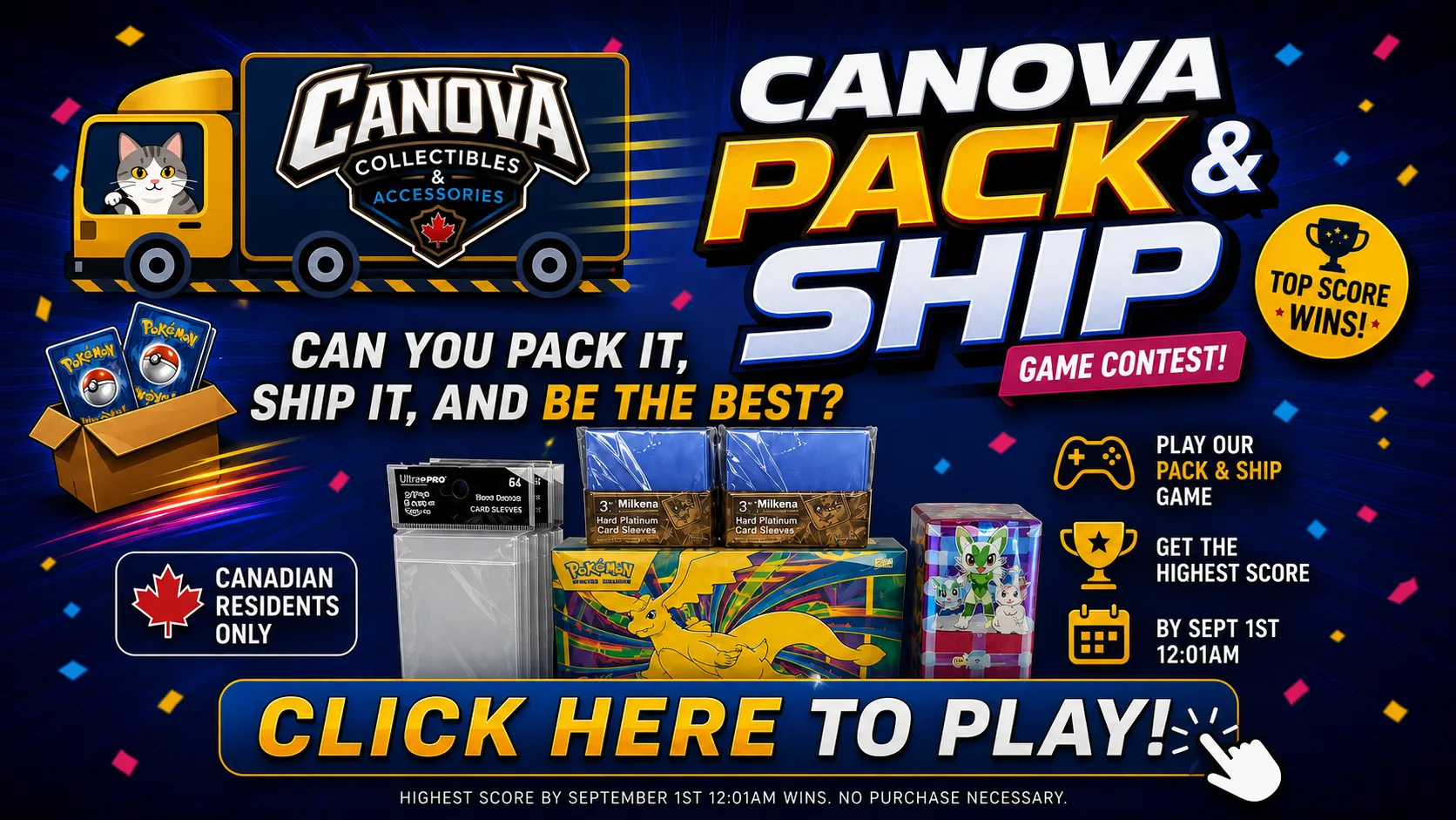 Play the Canova Pack and Ship game contest