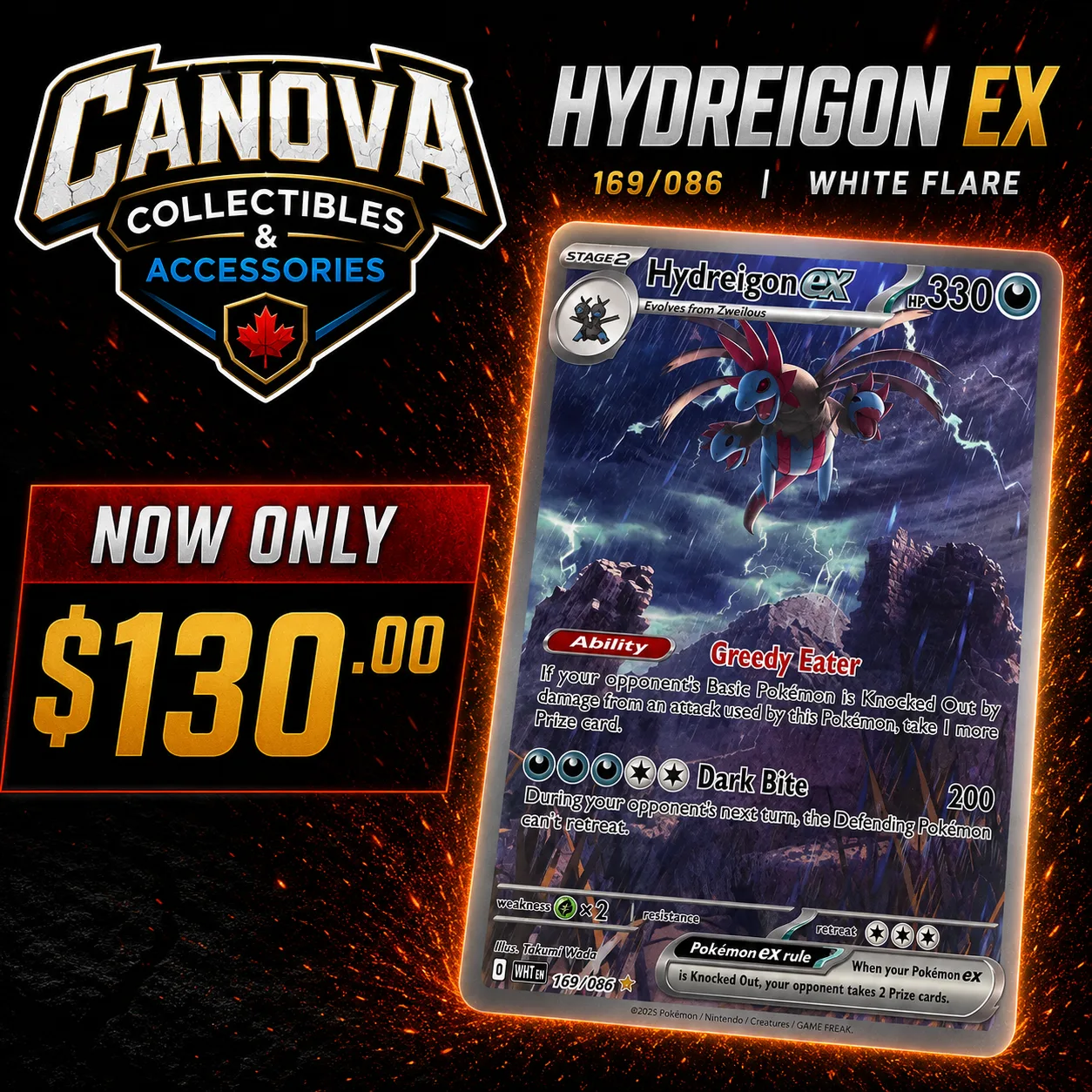 Hydreigon ex - White Flare 169/086 SIR NM